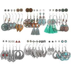 Boho Earrings for Women Girls, Funtopia Boho Jewelry Earrings Set Retro Statement Vintage Fine Earrings