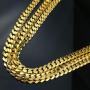 Fashion kimi2 NA313-Vacuum Coating 18k Gold Filled Women Men Chain Classic Necklace Jewelry 5mm