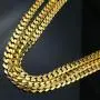Fashion kimi2 NA313-Vacuum Coating 18k Gold Filled Women Men Chain Classic Necklace Jewelry 5mm