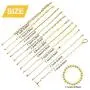 Hicarer 12 Pieces Gold Chain Bracelets Set for Women Adjustable Paperclip Link Beaded Italian Chunky Flat Cable Chain Bracelets Jewelry for Women Girls