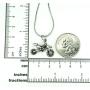Dirt Bike Necklace, 20'' Stainless Chain with 3D Dirtbike Charm, Antique Silver Zinc Alloy Pendant on 304 Stainless Steel Snake Chain
