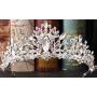 EverLove Womens Bride Headdress Jewelry Wedding Necklace Earrings Set Crystal Crown Tiara