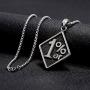 Mens Retro Stainless Steel 1% er Pendant Necklace with 24inch Link Chain