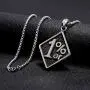 Mens Retro Stainless Steel 1% er Pendant Necklace with 24inch Link Chain