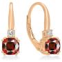 Dazzlingrock Collection Each 5 MM Cushion Gemstone & Round White Diamond Ladies Dangling Drop Earrings, 14K Gold