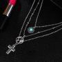 Jovono Boho Layered Necklace Crystal Pendant Necklaces Chain for Women and Girls (Set-2)