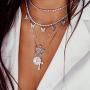 KissYan Butterfly Tennis Chain Necklace , 18K White Gold Plated Diamond Butterfly Tennis Choker Bling Iced CZ Butterfly Necklace Silver Gift for Women Girl