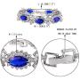 EVER FAITH Womens CZ Austrian Crystal 7 Marquise-Shape Flower Tennis Bracelet Silver-Tone