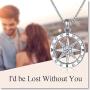 Id Be Lost Without You Compass Necklace for Women Valentines Day Christmas Mothers Gifts for Wife Girlfriend