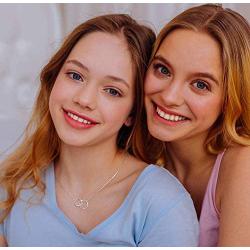 Niece Gift Necklace Aunt Gift Necklace S925 Sterling Silver Two Interlocking Infinity Double Circles Necklace Birthday Gifts for Women
