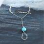 Olbye Silver Finger Ring Bracelet Turquoise Bracelet Charm Hand Chain Bracelet Everyday Jewelry for Women and Teen Girls