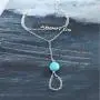 Olbye Silver Finger Ring Bracelet Turquoise Bracelet Charm Hand Chain Bracelet Everyday Jewelry for Women and Teen Girls