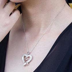 Caperci Sterling Silver MOM Heart Pendant Necklace - Best Christmas Day Jewelry Gifts Idea for Mom