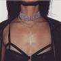 UdobuyPunk Gothic Long Black Velvet PU Leather Chain Necklace Stretch Tattoo Choker Elastic Tassel Necklaces