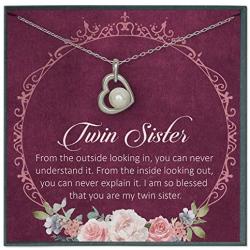Grace of Pearl Twin Sister Quotes Jewelry Happy Birthday Twin Sister Gifts for Twin Sister Twin Gifts Twin Quotes