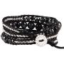 KELITCH Turquoise Mother of Pearl Silver Mix Beaded 3 Wrap Bracelet Handmade New Cuff Jewelry