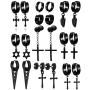 Jewdreamer 316L Stainless Steel Black Dangle Earrings for Men Cool Punk Hoop Dangle Earring Piercing Set