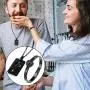 Hicarer 2 Sets Couple Heart Charm Lock Bracelet and Key Necklace Lock Matching Bangle Titanium Steel Couples Jewelry Set for Valentines Day Wedding Anniversary
