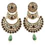 Touchstone Indian bollywood crystals Chand bali designer jewelry earrings in gold tone for women
