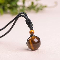 Nicestone Natural Stone Healing Crystal Pendant Necklace Black Rope Chain for Women Men……