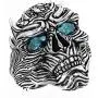 Demon Skull Ring for Men, Cool Devil Ring Halloween Biker, Gothic Blue Eye Skull Ring, Alien Skull Cocktail Party Ring, Vintage Punk Jewelry Gift for Men Boys