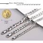 PROSTEEL 316L Stainless Steel Figaro Chain Necklace for Men/Women, Black/18K Real Gold Plated, 4mm to 13mm, 14inch to 30inch, Come Gift Box