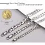 PROSTEEL 316L Stainless Steel Figaro Chain Necklace for Men/Women, Black/18K Real Gold Plated, 4mm to 13mm, 14inch to 30inch, Come Gift Box