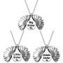 Big Sis Middle Sis Little Sis 3 Piece Sunflower Open Locket Sisters Necklace Set