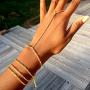 VITORIAS GIFT Women Hand Chain Attached Bangle Jewelry Slave Chain Link Finger Bracelet Jewelry