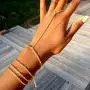 VITORIAS GIFT Women Hand Chain Attached Bangle Jewelry Slave Chain Link Finger Bracelet Jewelry VITORIAS GIFT Women Hand Chain Attached Bangle Jewelry Slave Chain Link Finger Bracelet Jewelry