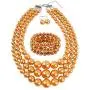 KOSMOS-LI Large Pearl Jewelry Set Pearl Statement 18'' Necklace Bracelet and Earrings KOSMOS-LI Large Pearl Jewelry Set Pearl Statement 18'' Necklace Bracelet and Earrings