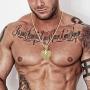 putouzip Men Broken Heart Chain Pendant,18k Gold Plated Fully Iced Out Rhinestone Rape Chain Necklace