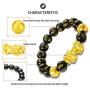 RIOSO Feng Shui Good Luck Bracelets for Men Women Obsidian Bead Dragon Lucky Charm Bracelet Pixiu Pi Yao Attract Wealth Money Feng Shui Jewelry