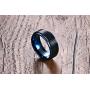 Mens Tungsten Carbide The Legend of Zelda Triforce Ring Matte Finished,Black Blue