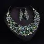 Hamer Bridal Link Prom Costume Jewelry Crystal Choker Pendant Bib Statement Chain Charm Necklace and Earrings Wedding Jewelry Sets for Brides Hamer Bridal Link Prom Costume Jewelry Crystal Choker Pendant Bib Statement Chain Charm Necklace and Earrings Wedding Jewelry Sets for Brides