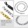 Richsteel 3mm/5mm/8mm Wide Figaro Chain Necklace for Men Women Boys Girls 18/20/22/24/26/28/30/32 Inches Stainless Steel/18K Gold Plated/Black Hip Hop Style Jewelry(with Gift Box)