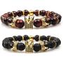 GVUSMIL Imperial Crown Bead Bracelet King&Queen Luxury Charm Couple Jewelry Xmas Gift for Women Men