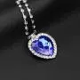 JoJo & Lin Titanic Ocean Heart Pendant Necklaces For Women Blue Crystal Rhinestone Silver Plated Necklace Jewelry JoJo & Lin Titanic Ocean Heart Pendant Necklaces For Women Blue Crystal Rhinestone Silver Plated Necklace Jewelry