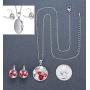 Leafael Ocean Bubble Womens Crystal Jewelry Set Costume Fashion Pendant Necklace Earring Set, Silver Tone or 18K Rose Gold Plated, 18'' + 2'', Gifts for Women