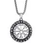 Elfasio Mens Stainless Steel Necklace Chain Viking Valknut Pirate Compass Symbol Pendant Jewelry 18-30inch Elfasio Mens Stainless Steel Necklace Chain Viking Valknut Pirate Compass Symbol Pendant Jewelry 18-30inch
