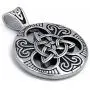 Elfasio Celtic knot Magic Both Sided Pendant Necklace Mens Stainless Steel Box Chain Jewelry(20-28inch)