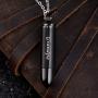 Cat Eye Jewels Black Cross Bullet Urn Necklaces Pendant for Ashes Cremation Jewelry Keepsake Memorial