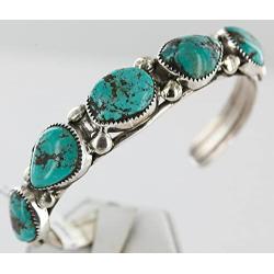 Native-Bay $500 Retail Tag Certified Authentic Silver Navajo Turquoise 12714 Made by Loma Siiva