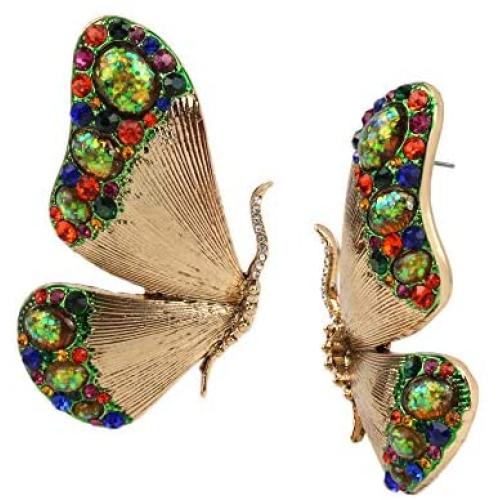 Betsey Johnson Butterfly Wing Statement Earrings