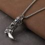 HZMAN Fashion Stainless Steel 3D Western Cowboy Boots Charm Jewelry Gothic Skull Scorpion Pattern Pendant Necklace 22 + 2 Inch Chain