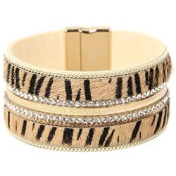 ORNAPEADIA Bohemia bracelet for women leopard bracelet–leather wrap cuff women Jwelry