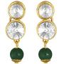 Aheli Crystal Pearl Long Necklace with Earring Indian Traditional Bollywood Jewelry Set for Women Girls