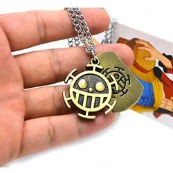 KOGNGU One Piece Trafalgar Law Necklace Chain Pendant Anime Cosplay (Metal Chain & Bronze)