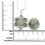 Coexist Necklace, 18'' Chain, 6 Petaled Flower Multi Religion Tolerance Peace Charm, Antiqued Silver Zinc Alloy 1” Pendant on 18” Stainless Snake Chain
