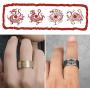 vfaejll Mens Stainless Steel Ring Vintage Chinese 4 Guardian Beasts Carved Metal Punk Biker Signet Band Rings for Men 10mm Black Gold Size 7-13